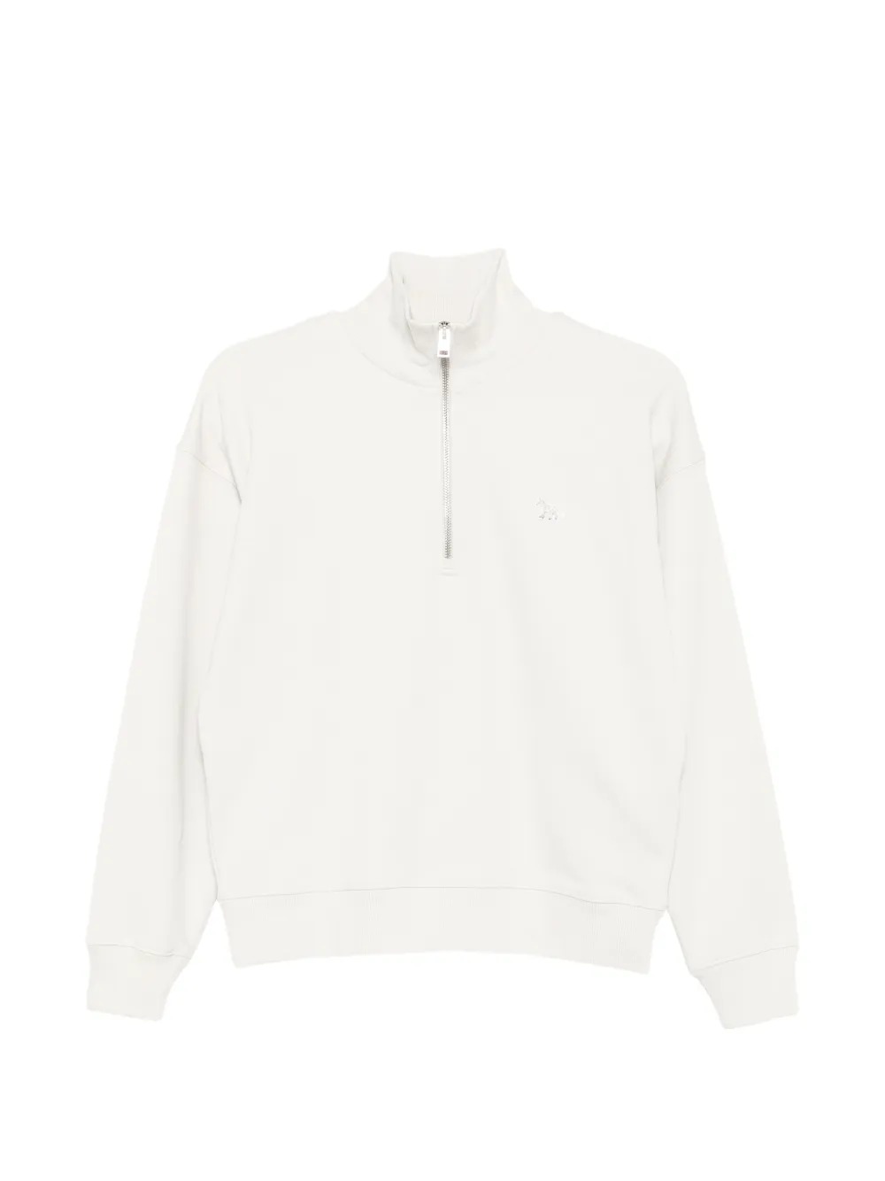 Maison Kitsuné quarter-zip Fox-patch sweatshirt