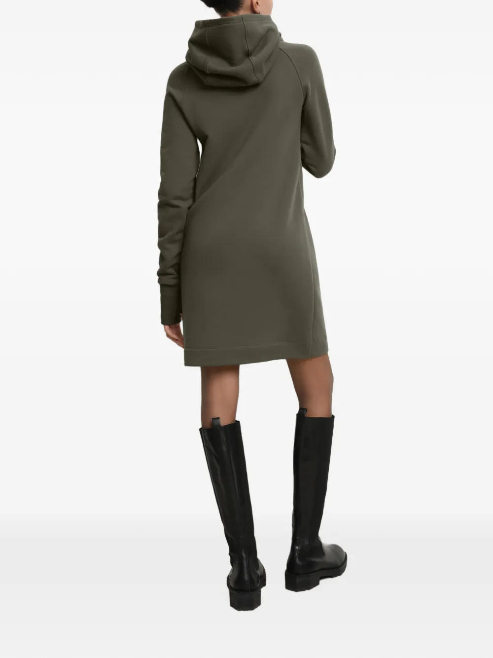 Marcella Tompkins mini-jurk met capuchon en asymmetrische rits Groen