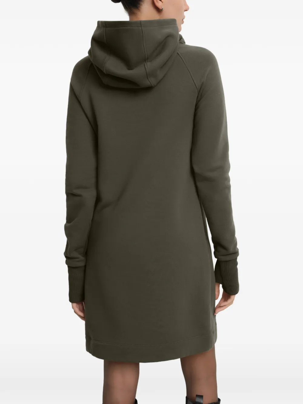 Marcella Tompkins mini-jurk met capuchon en asymmetrische rits Groen