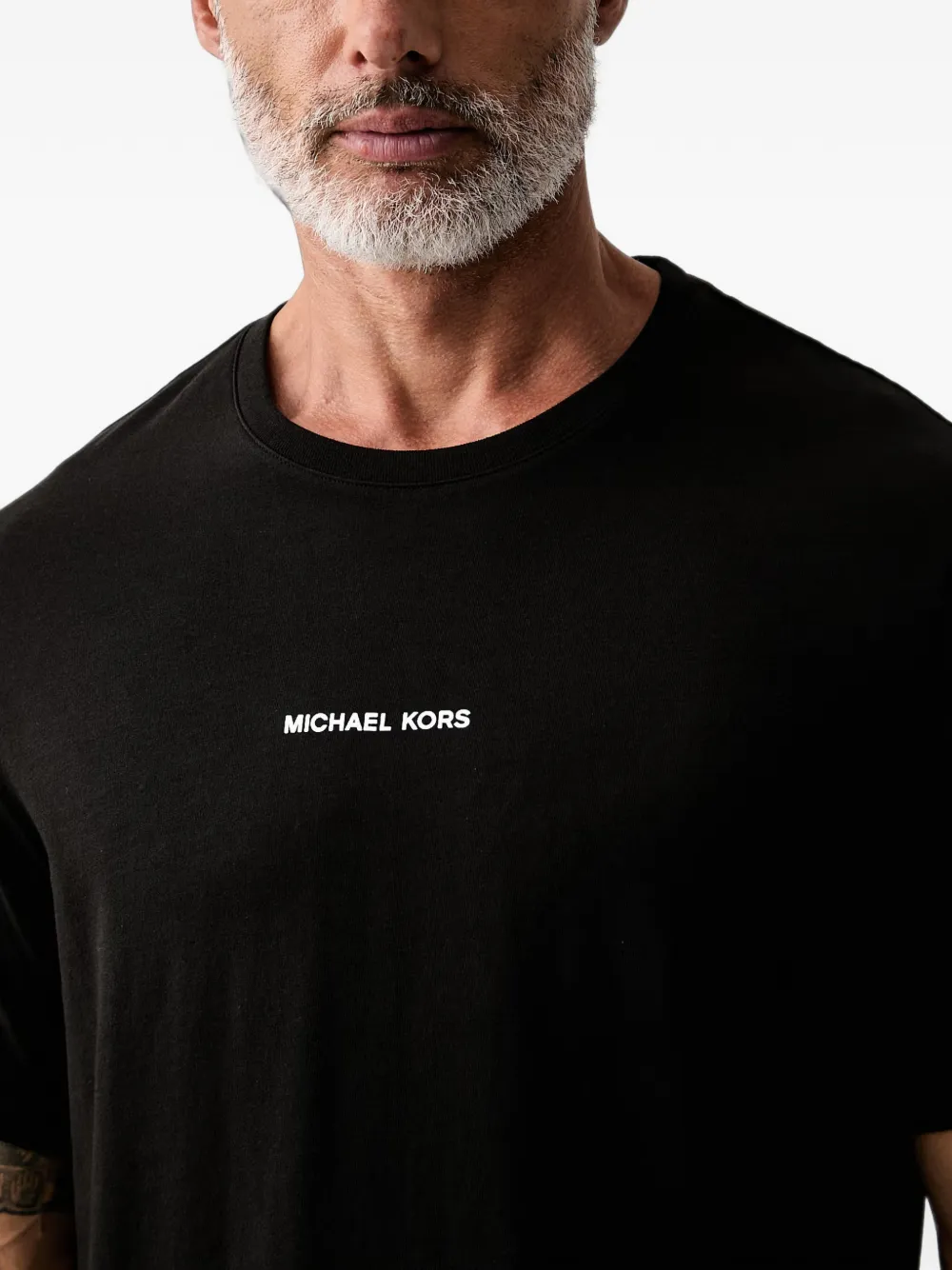 Michael Kors Katoenen jersey T-shirt met logo Zwart