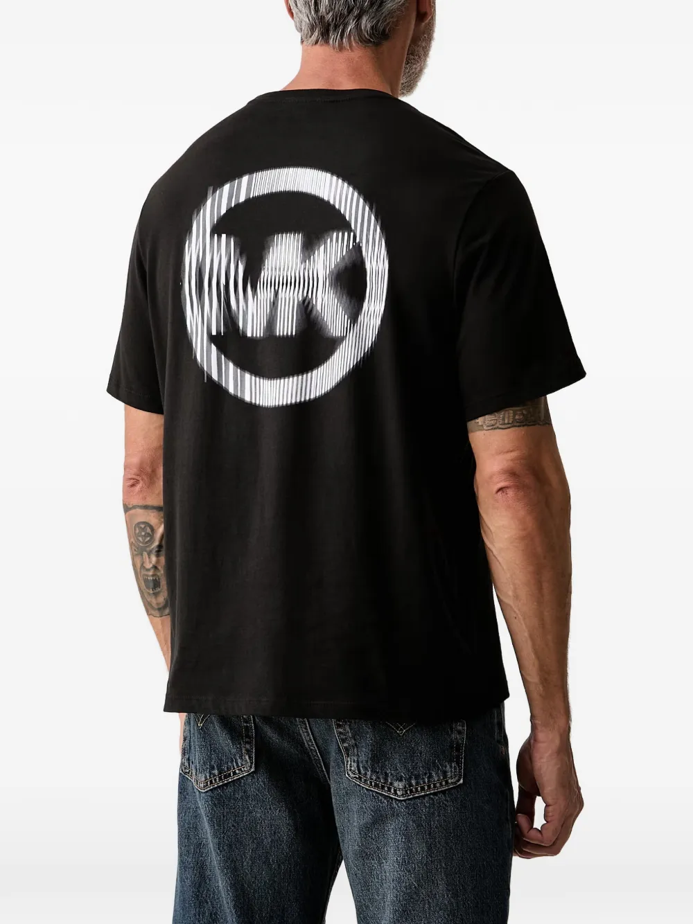 Michael Kors Katoenen jersey T-shirt met logo Zwart