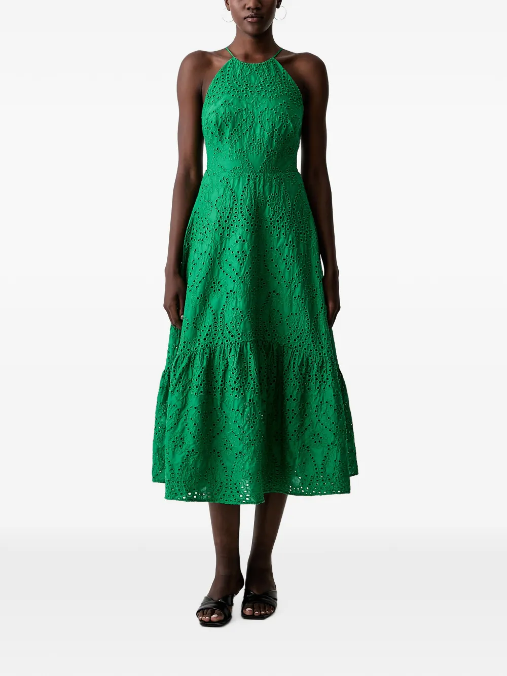 Morgan robe à volants superposés - Vert