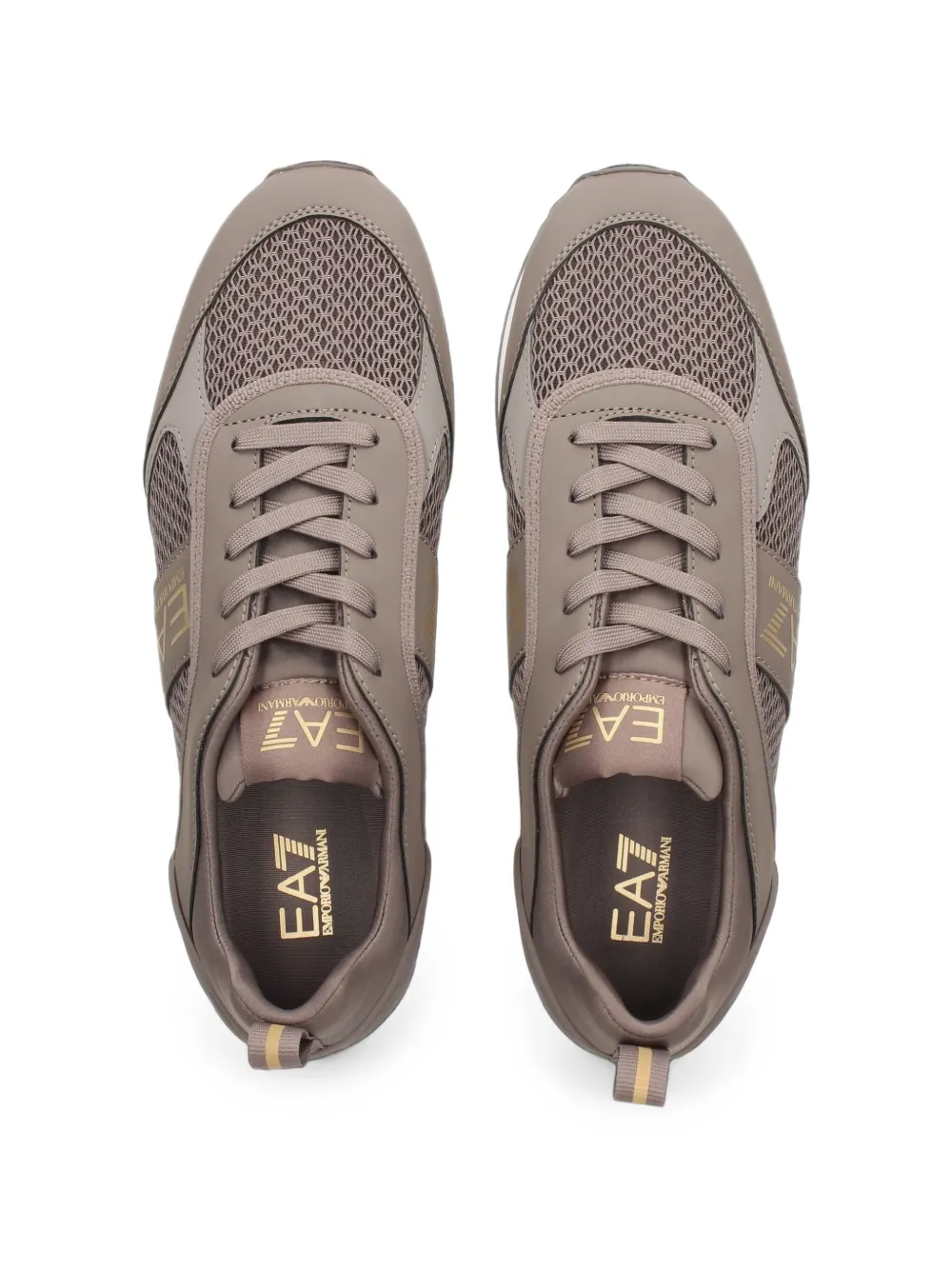 Ea7 Emporio Armani Sneakers met logoprint Bruin
