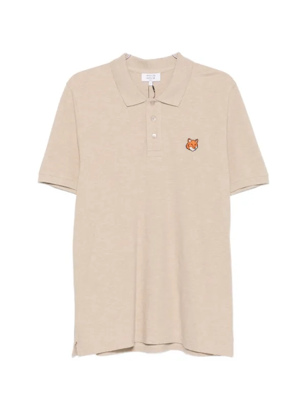 Maison Kitsuné Fox Head Patch Polo Shirt | ニュートラル | FARFETCH JP