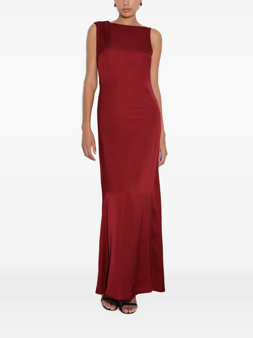 Marcella Laurel maxi-jurk met asymmetrische band Rood