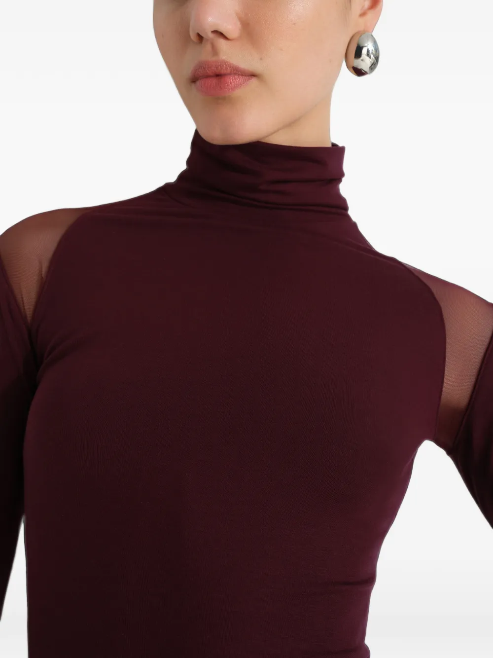 Marcella Maria top met mesh vlak Rood