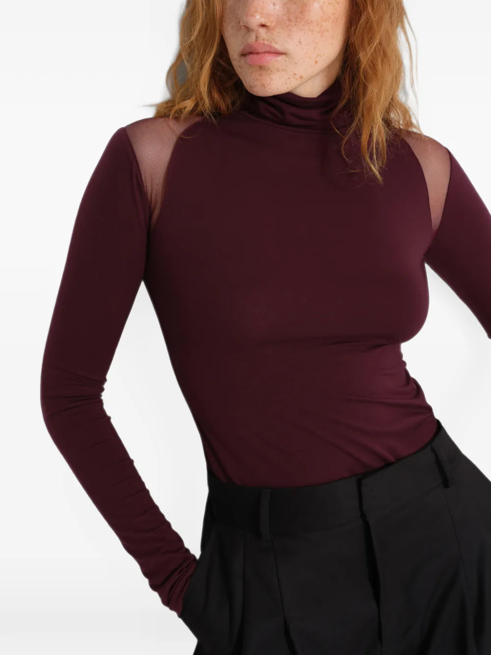 Marcella Maria top met mesh vlak Rood