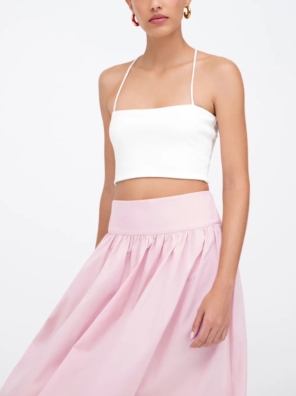 Marcella Raven maxi-rok met elastische tailleband Roze