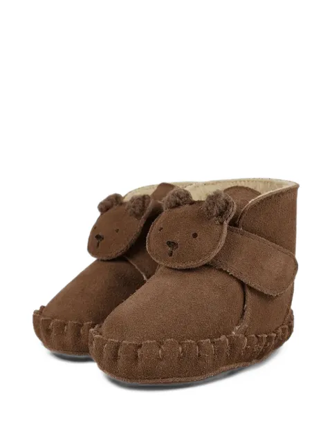 Donsje Pouty Booties bear-motif touch-strap shoes