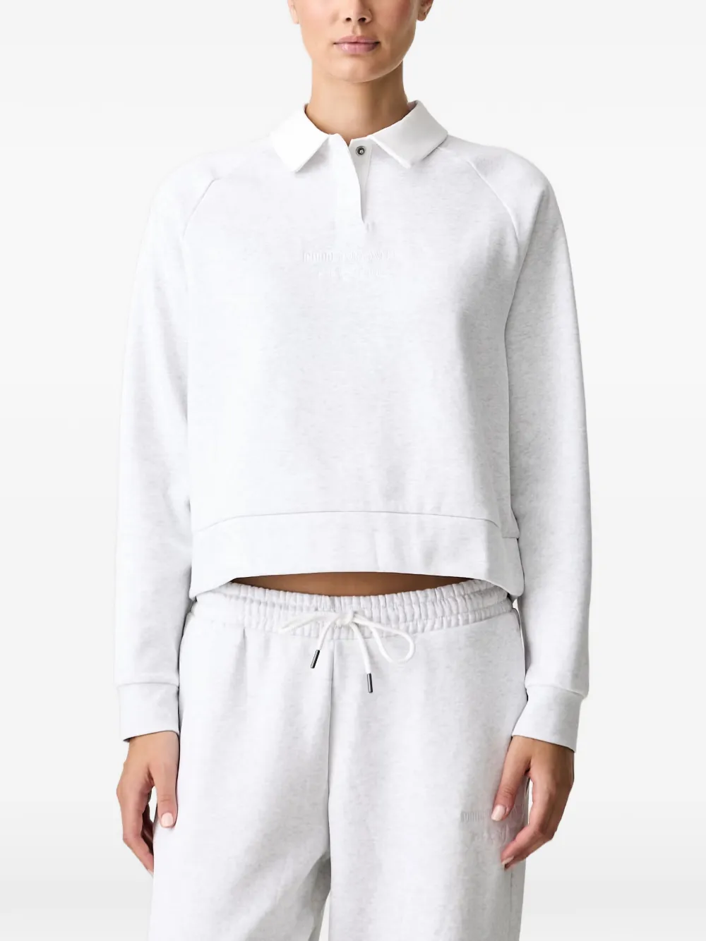 PUMA logo-embroidered polo-collar sweater - Bianco