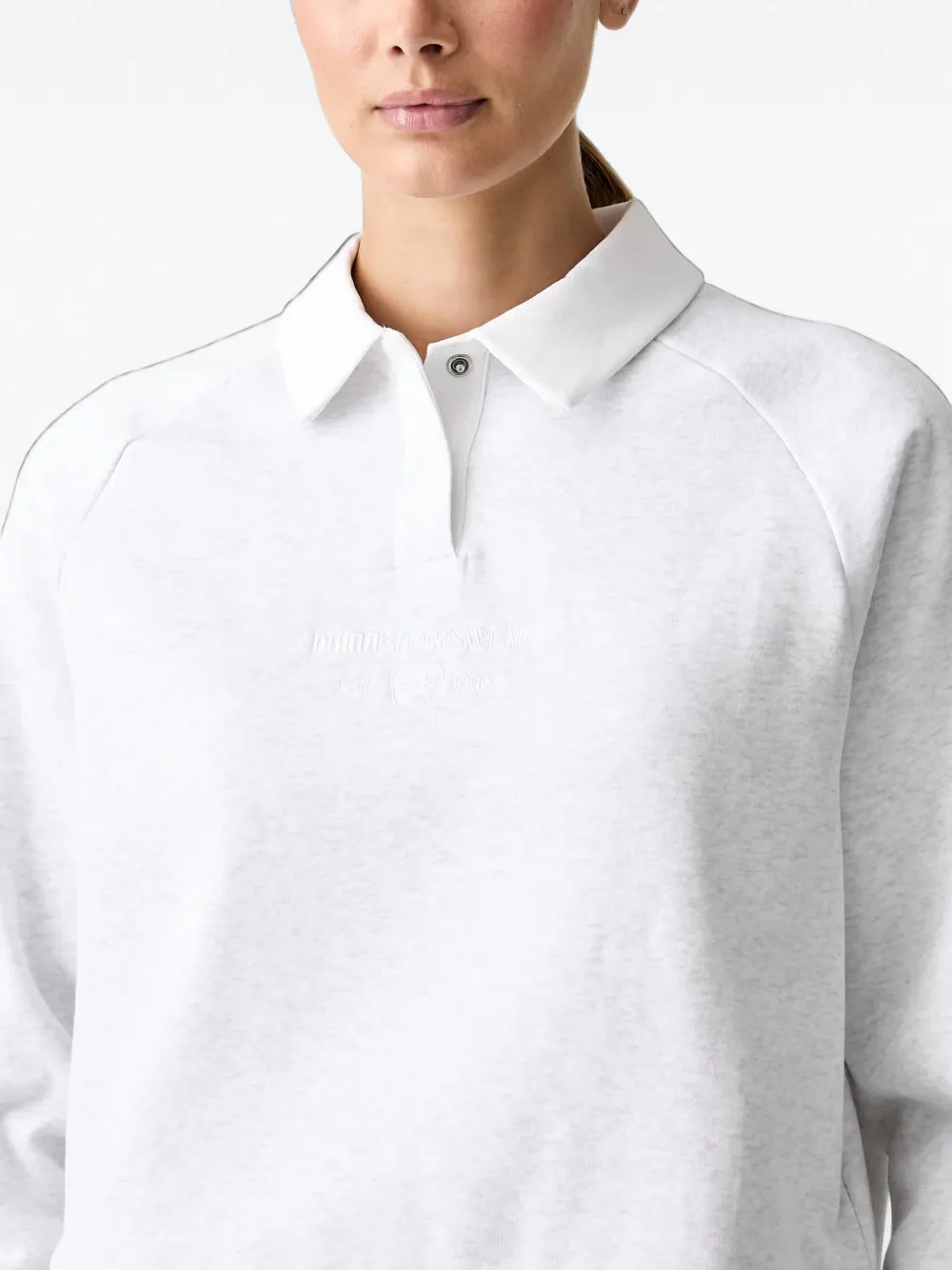 PUMA Sweater met geborduurd logo Wit