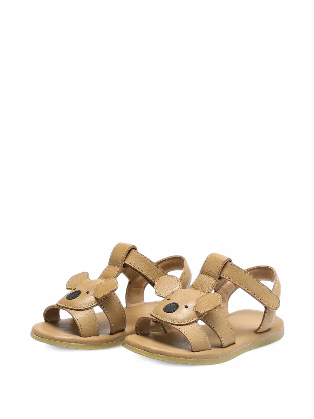 Donsje Dhalo koala-motif touch-strap sandals - Marrone