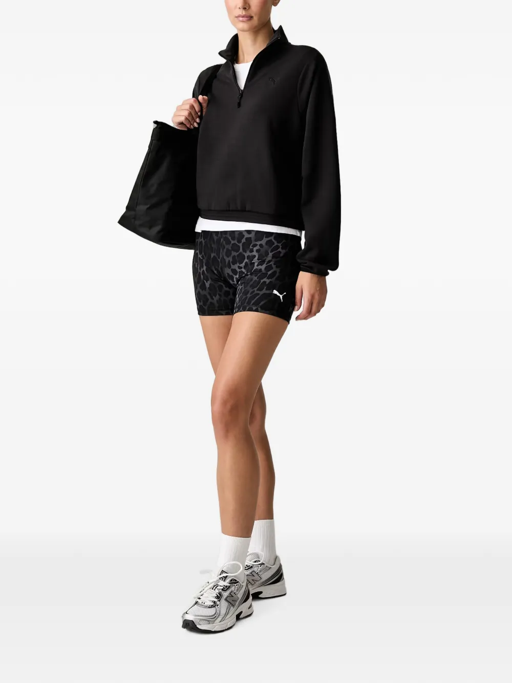 PUMA quarter-zip sweater Zwart
