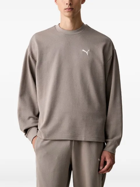 PUMA logo-embroidered textured sweater