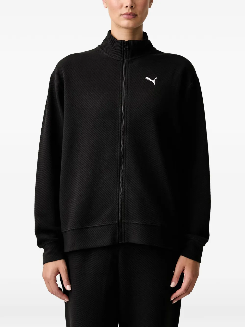 PUMA logo-patch zip-up tracksuit - Schwarz