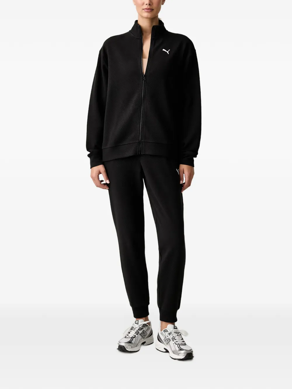 PUMA logo-patch zip-up tracksuit - Schwarz
