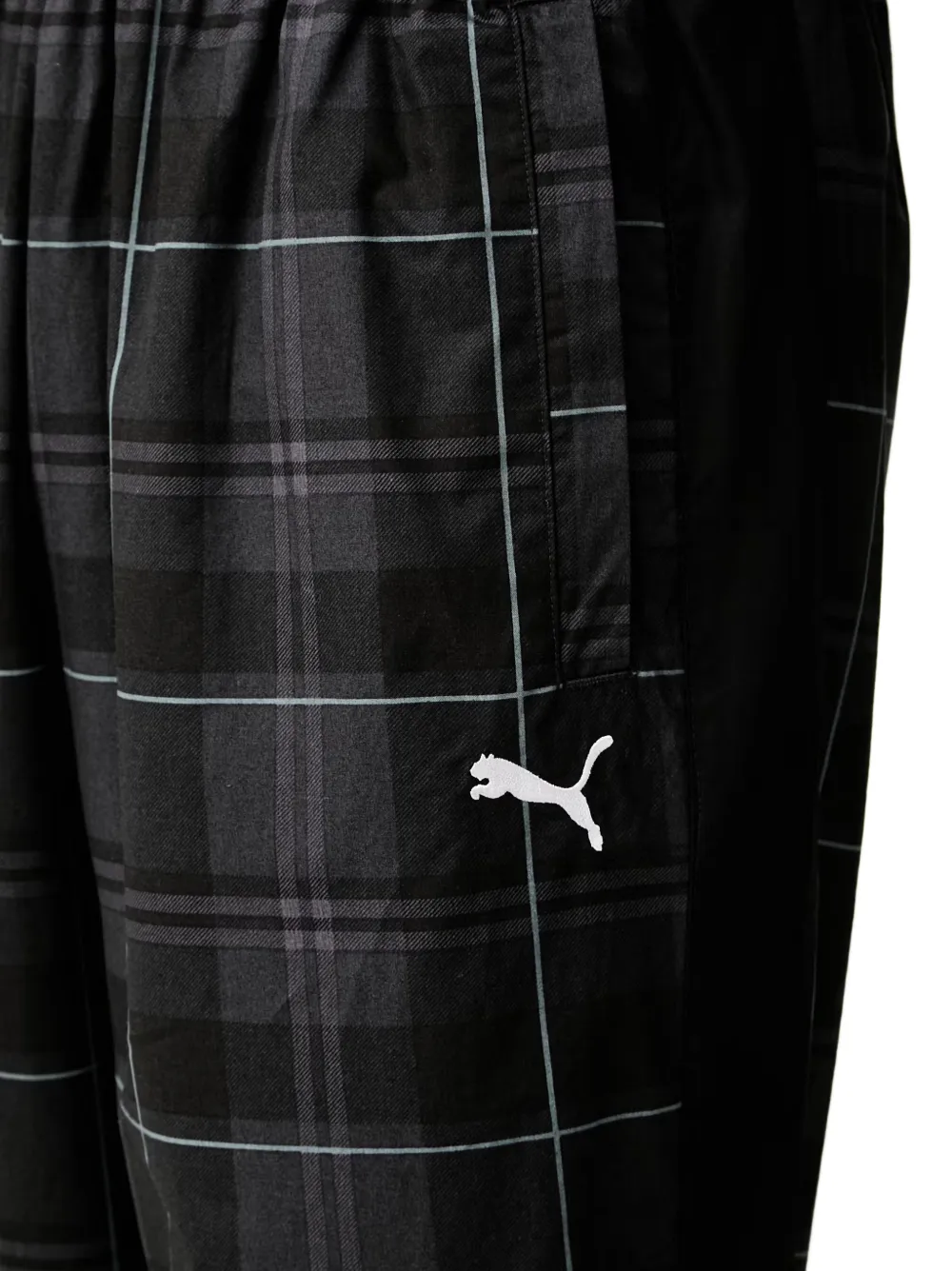 PUMA T7 geruite trainingsbroek Zwart