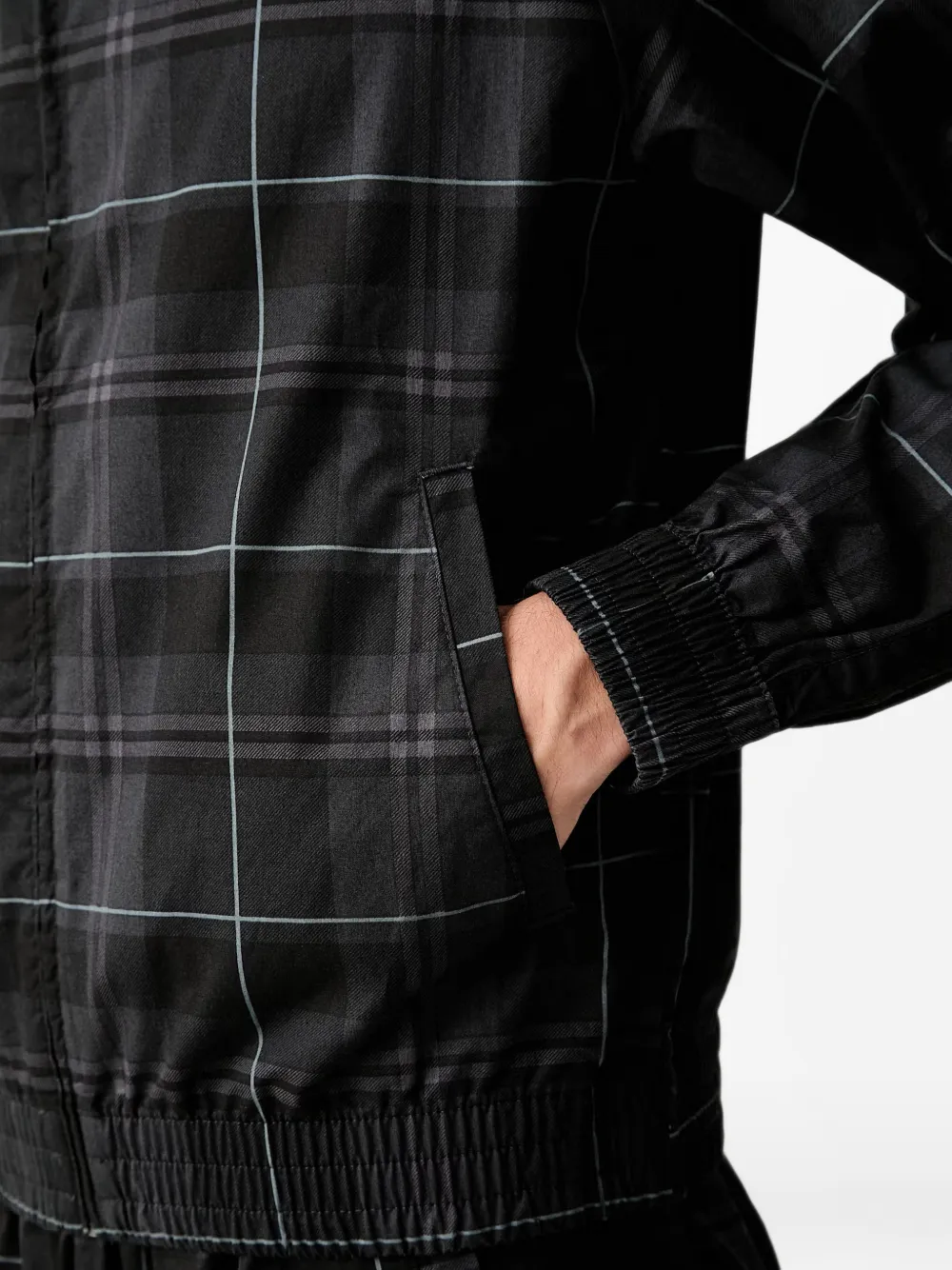 PUMA T7 relaxed tartan track jacket Zwart
