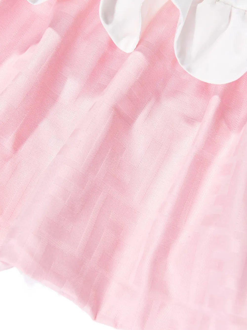 Fendi Kids Jurk met ruches en FF-logo Wit