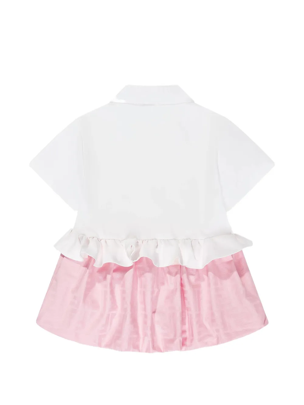 Fendi Kids Jurk met ruches en FF-logo Wit