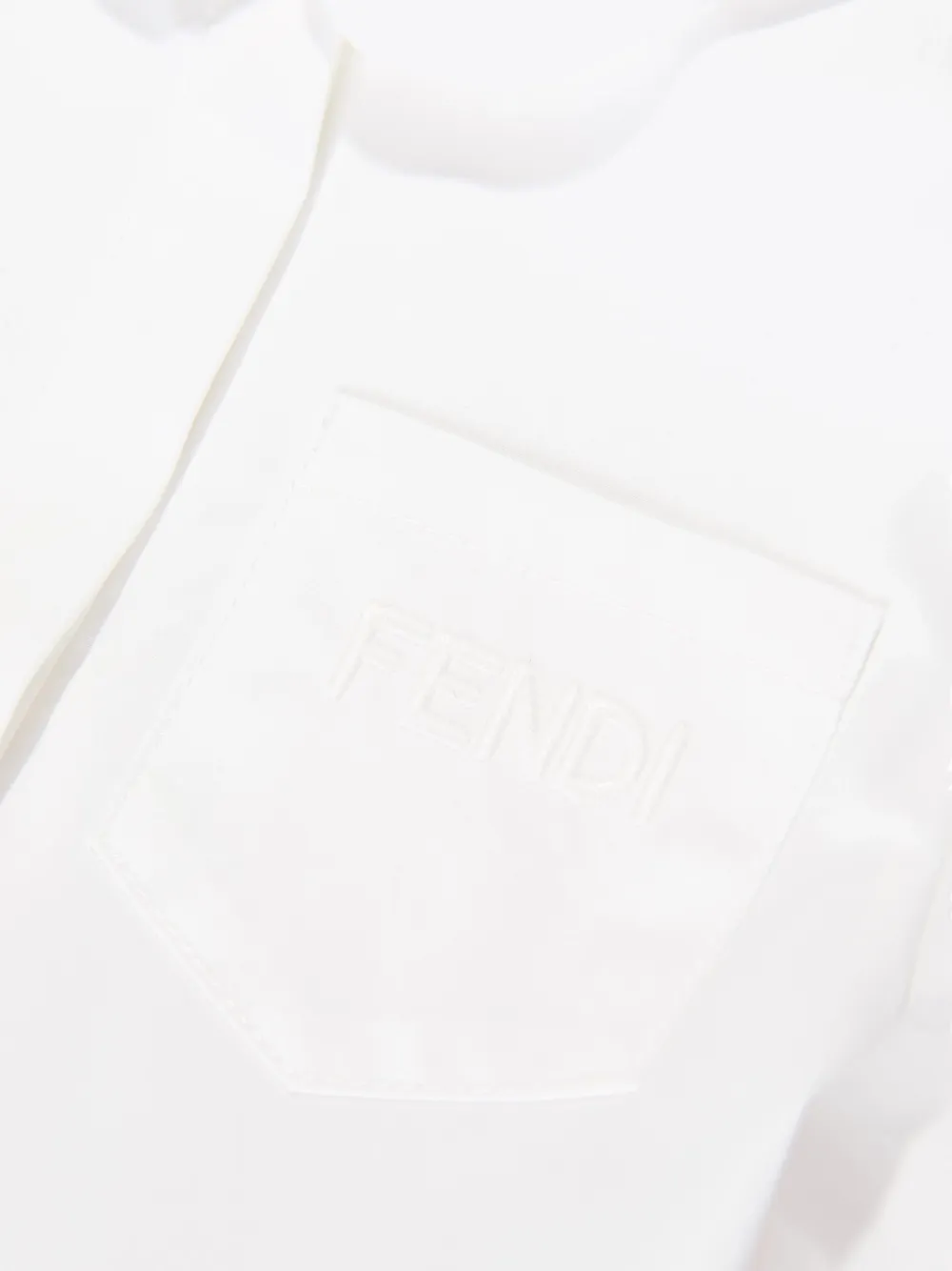 Fendi Kids Jurk met ruches en FF-logo Wit