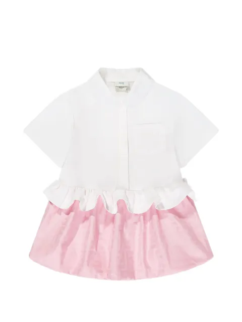 Fendi Kids ruffled FF-logo dress