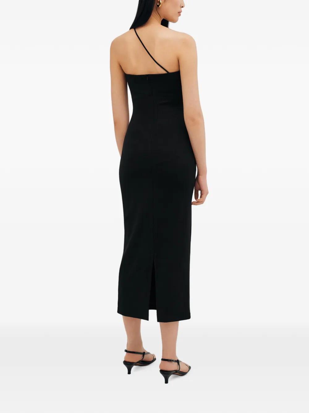 Marcella Bergen asymmetrische midi-jurk Zwart