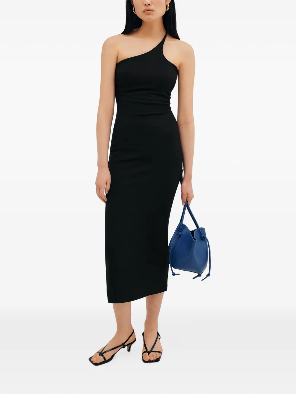 Marcella Bergen asymmetrische midi-jurk Zwart