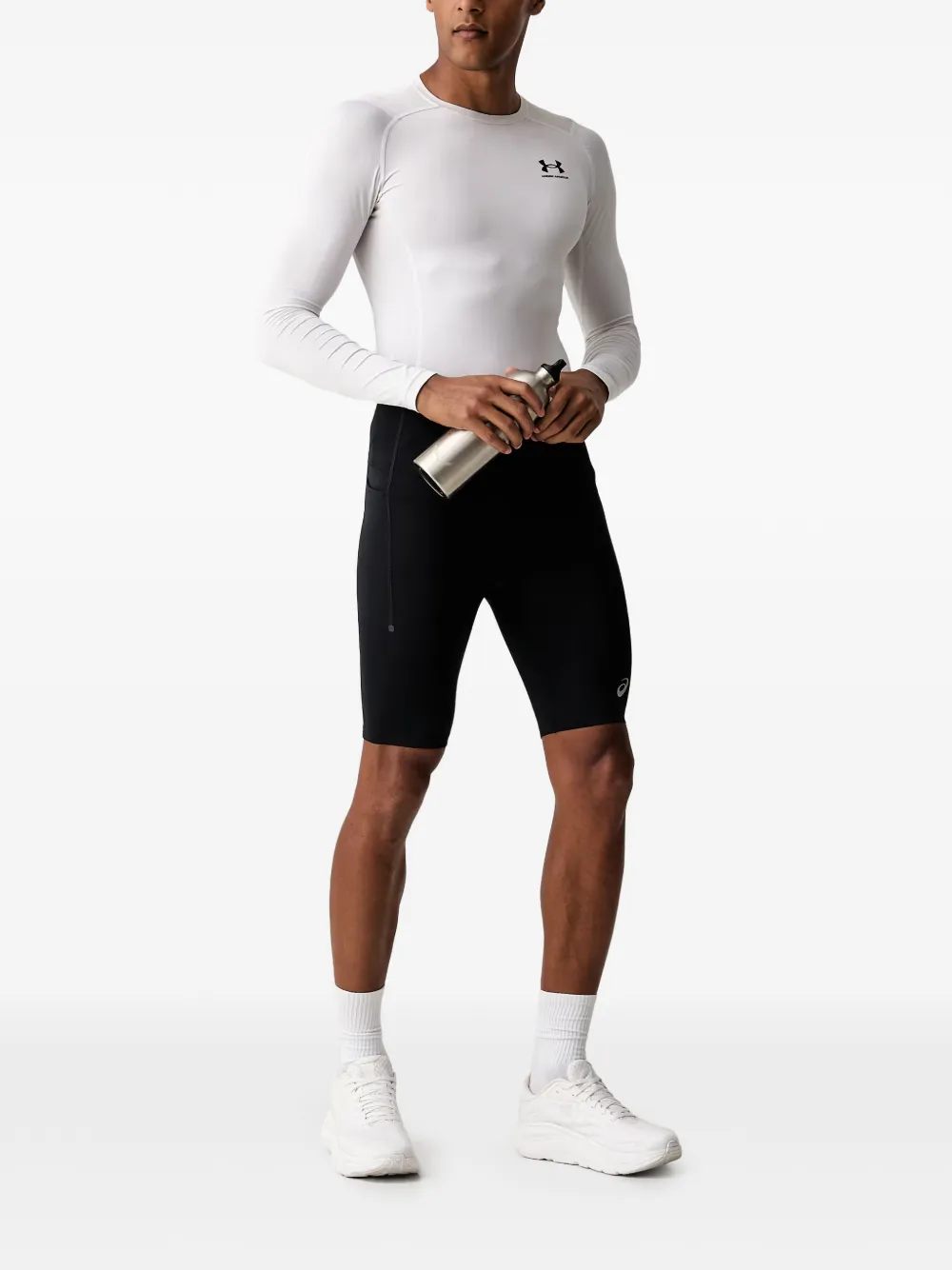 ASICS logo-print shorts Zwart