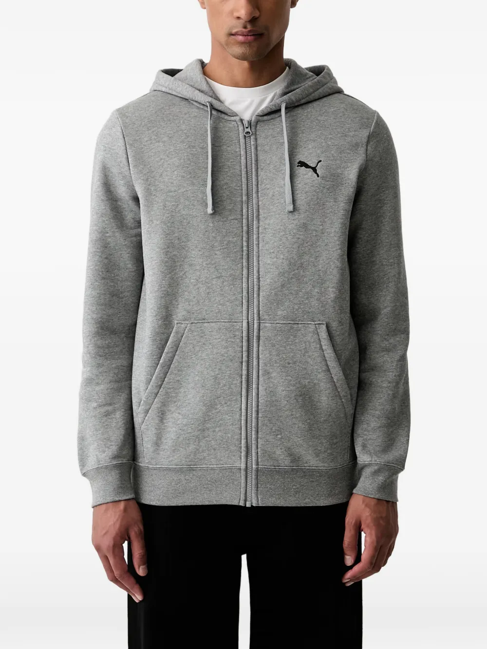 PUMA Essentials logo-embroidered zip-up hoodie