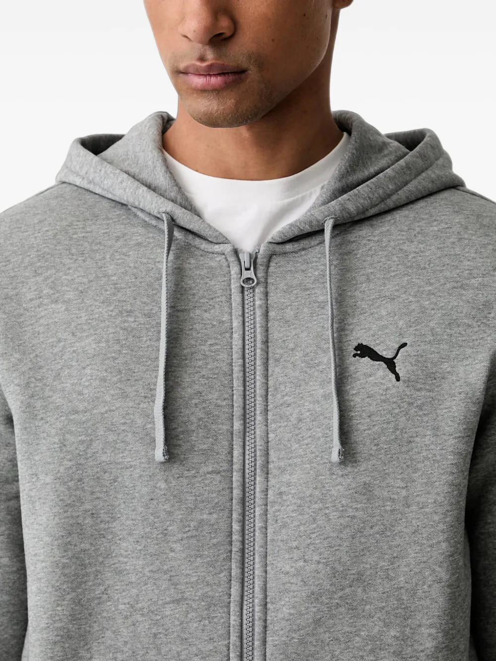 PUMA Essentials hoodie met geborduurd logo en rits Grijs