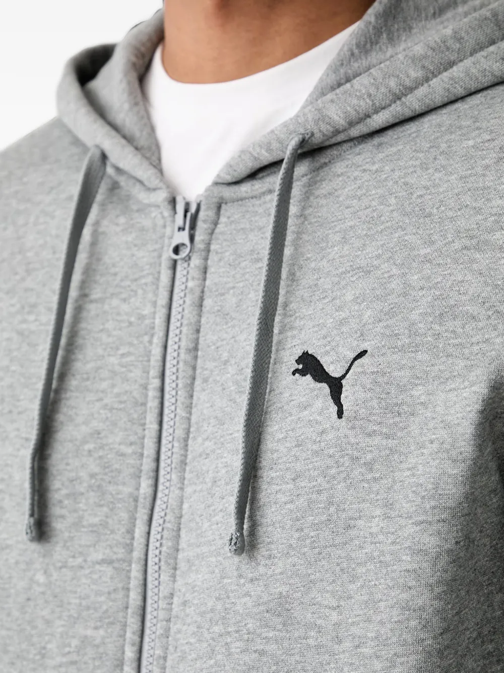 PUMA Essentials hoodie met geborduurd logo en rits Grijs