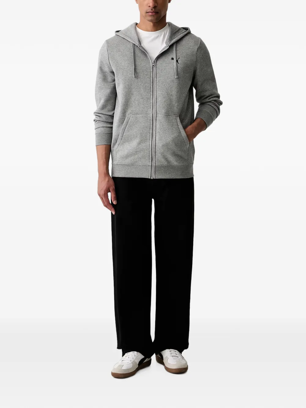 PUMA Essentials hoodie met geborduurd logo en rits Grijs