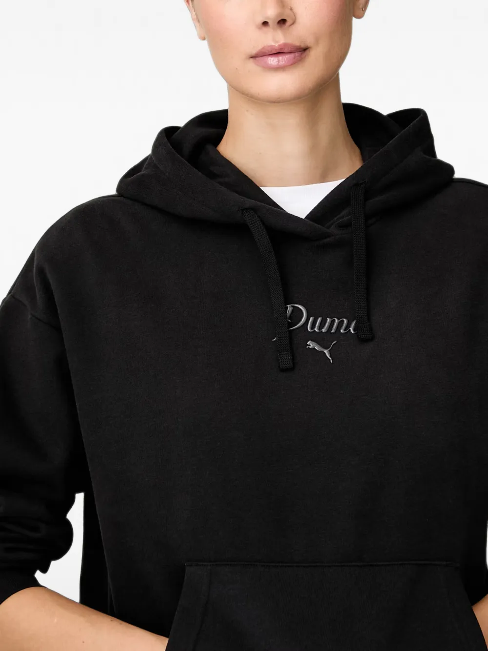 PUMA Hoodie met logoprint Zwart