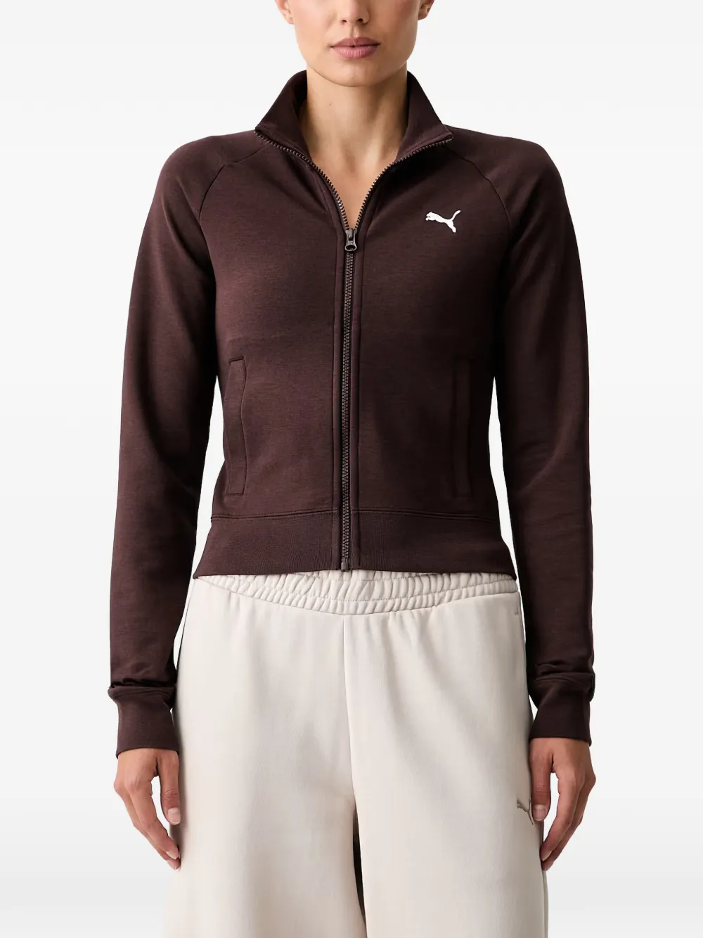 PUMA logo-embroidered raglan-sleeve sweatshirt