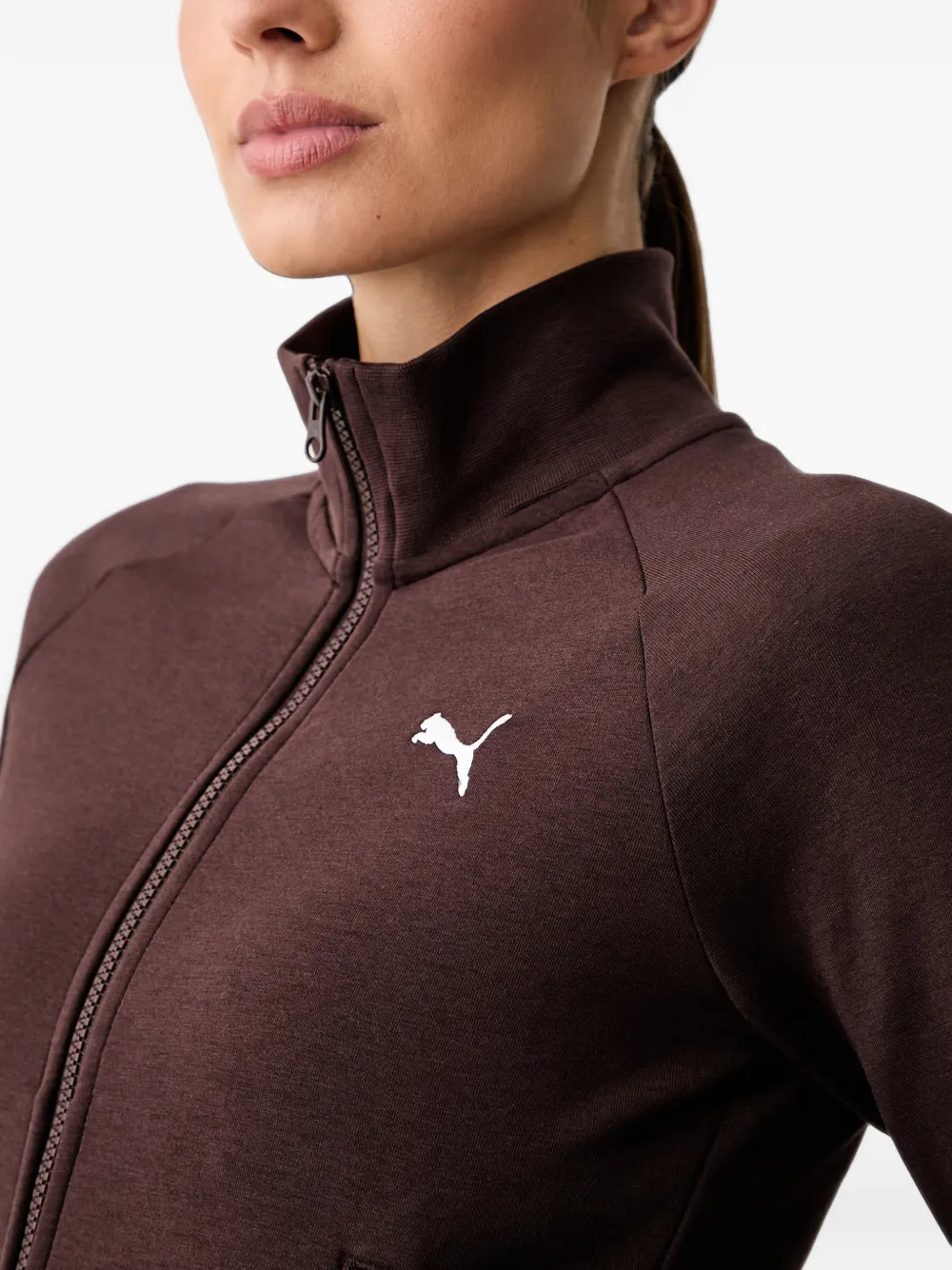 PUMA Sweater met raglan mouwen en geborduurd logo Bruin