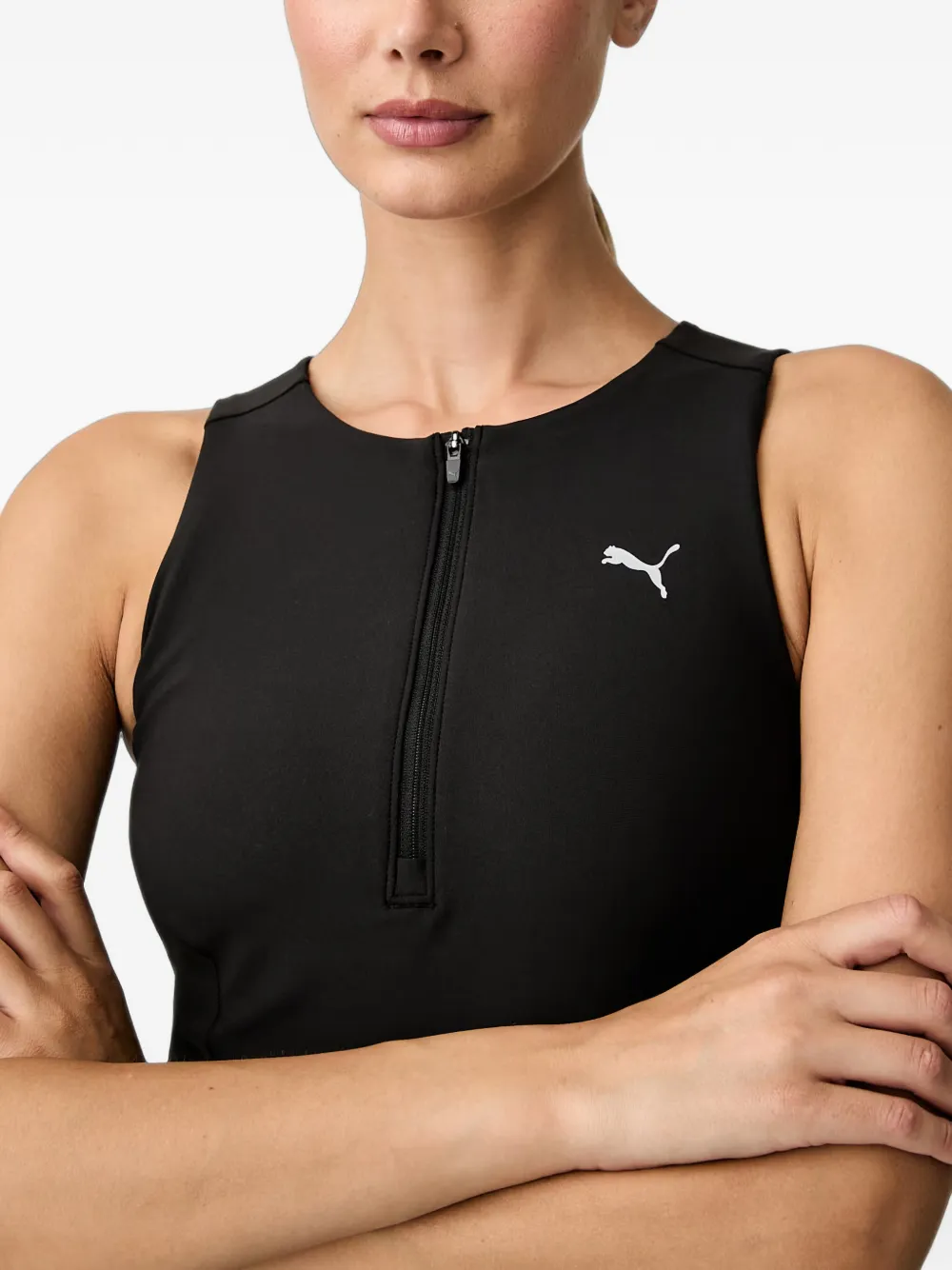 PUMA Lightstride tanktop met ritssluiting Zwart