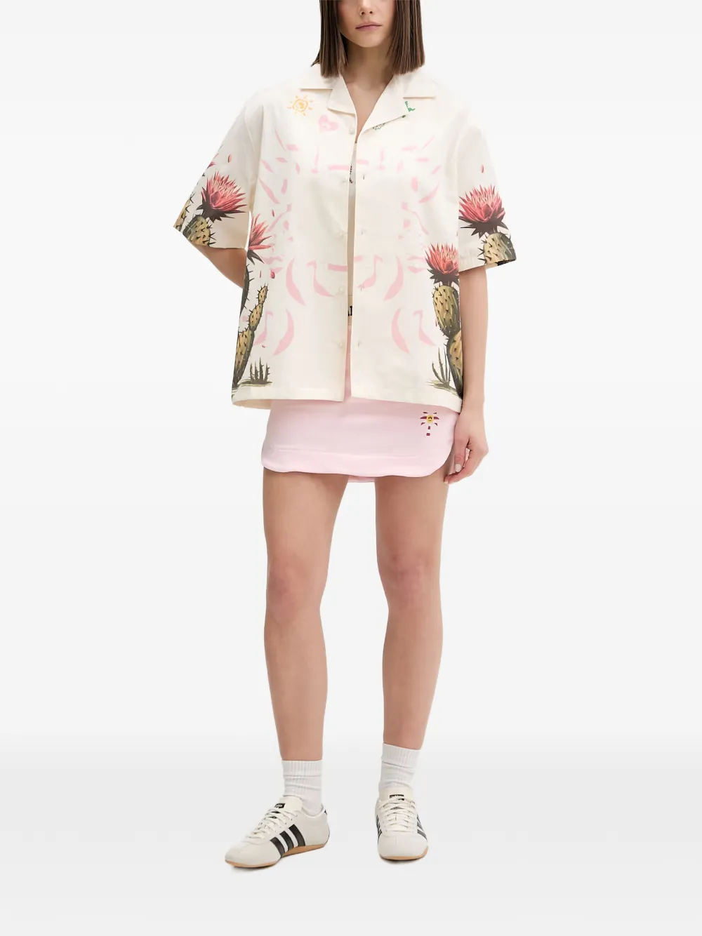BARROW Rechte mini-rok met logo-patch Roze