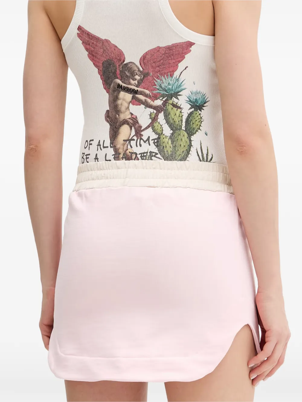 BARROW Rechte mini-rok met logo-patch Roze