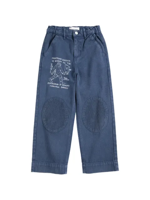 Bobo Choses Mr. Footish graphic-print knee-patch trousers
