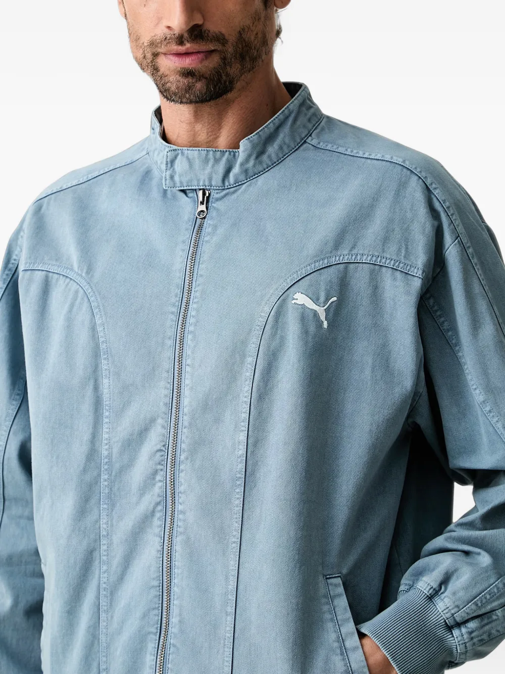 PUMA Future. . Archive relaxed washed twill T7 track jacket Blauw