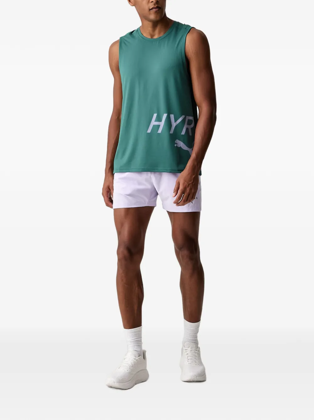 PUMA x Hyrox shorts met logoprint Paars
