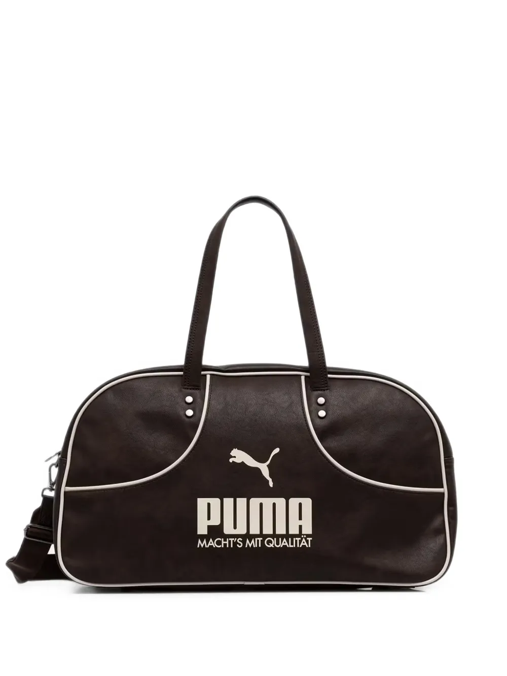 PUMA logo-print piped holdall - Marrone