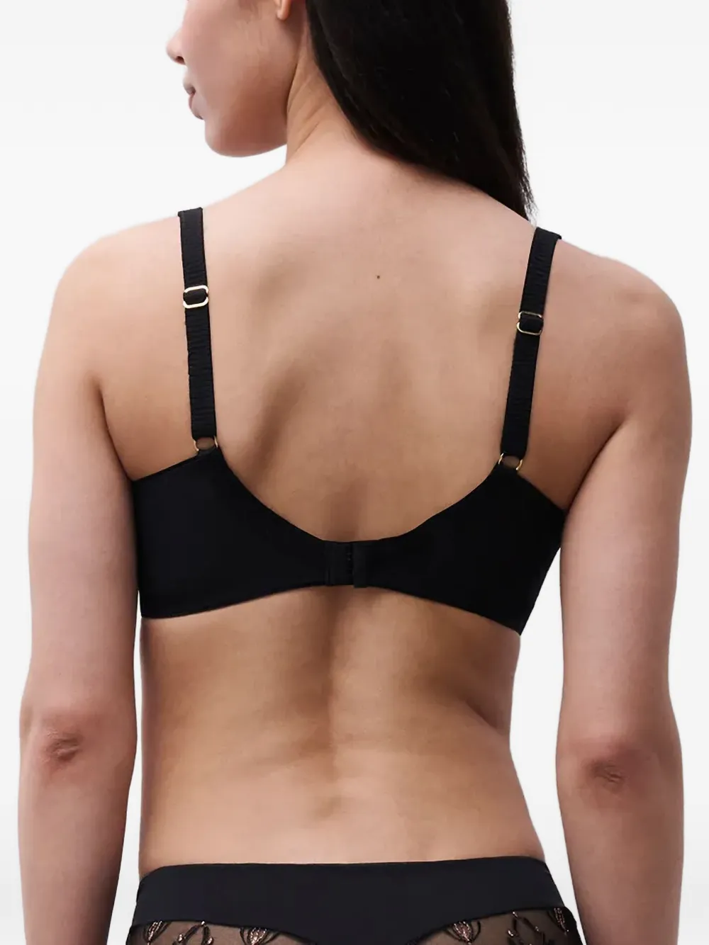 Chantelle Champs Elysees embroidered mesh-panel bra Zwart