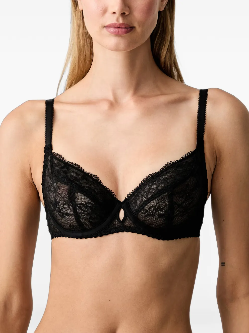 Chantelle Pulp Kiss Lace-trim Underwired Bra In Black