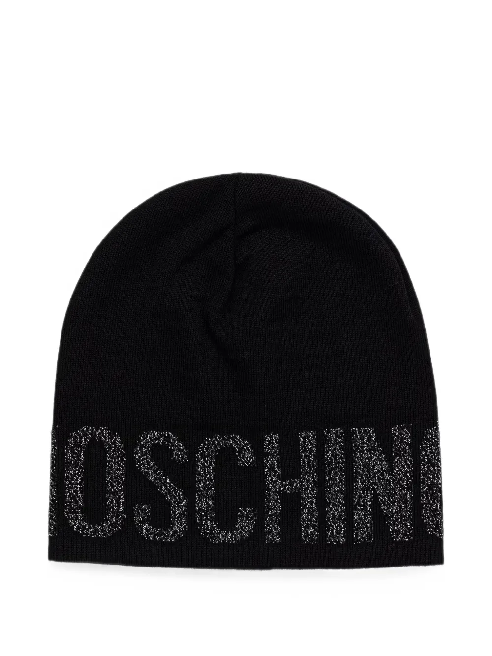 Moschino logo-intarsia beanie hat - Nero