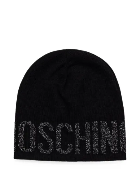 Moschino gorro con logo en intarsia