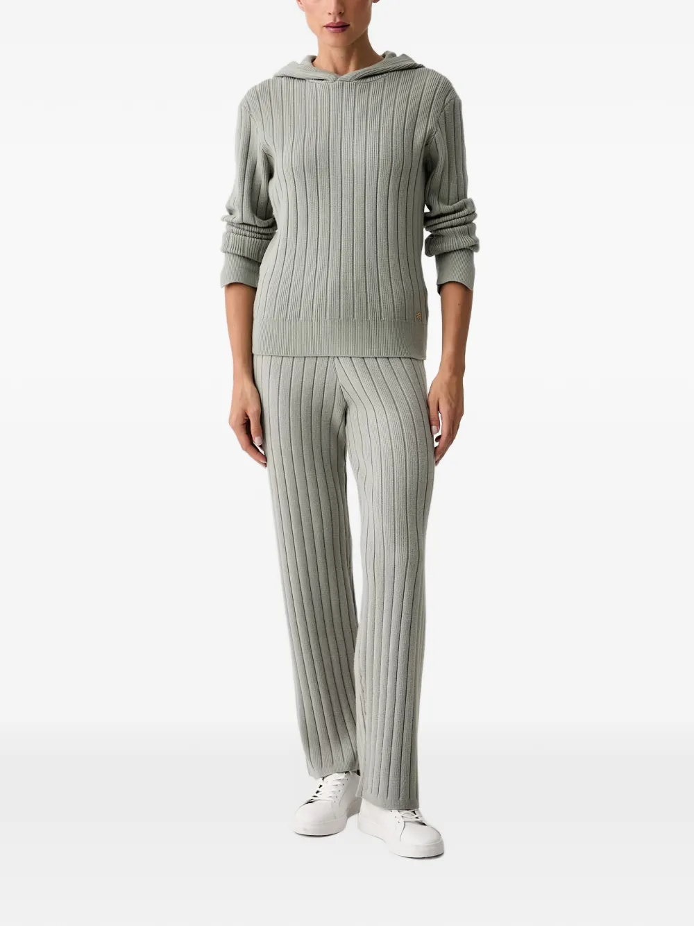 Chantelle Ribgebreide hoodie Groen