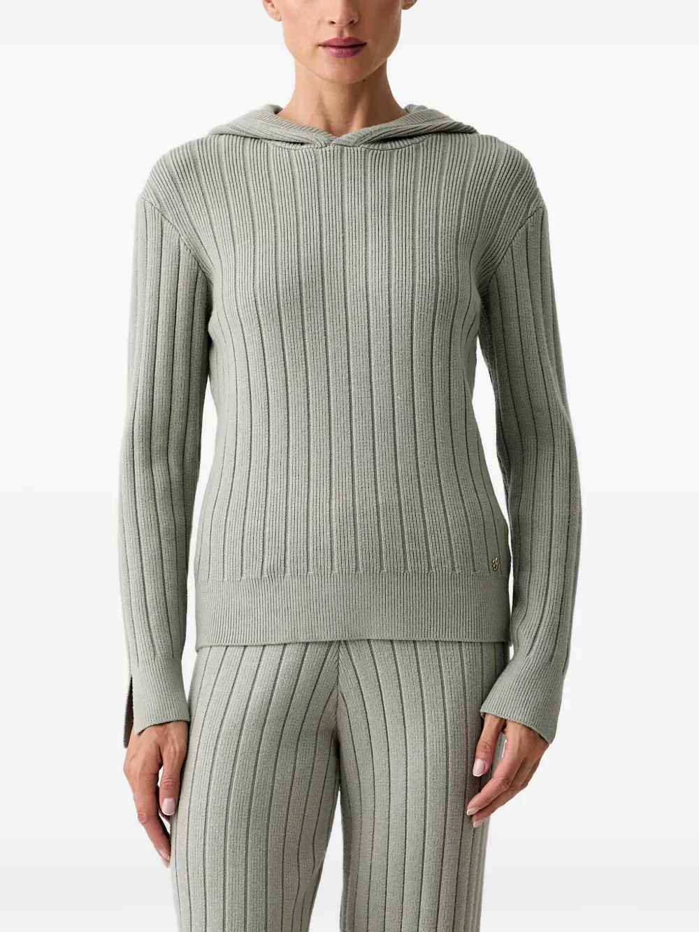 Chantelle ribbed-knit hoodie - Grün