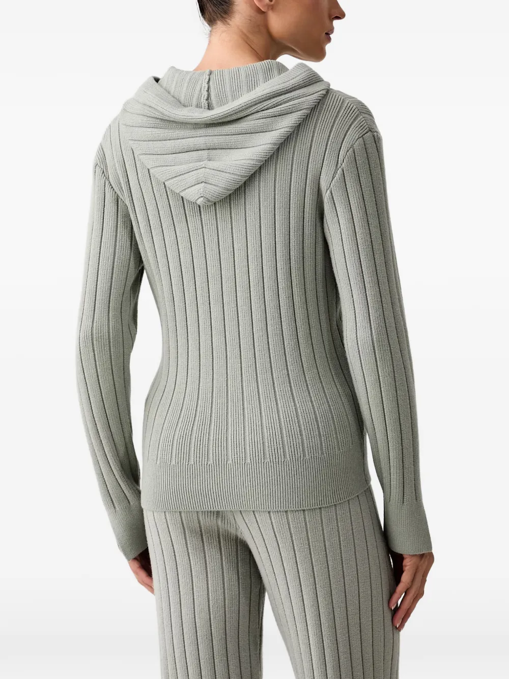 Chantelle Ribgebreide hoodie Groen